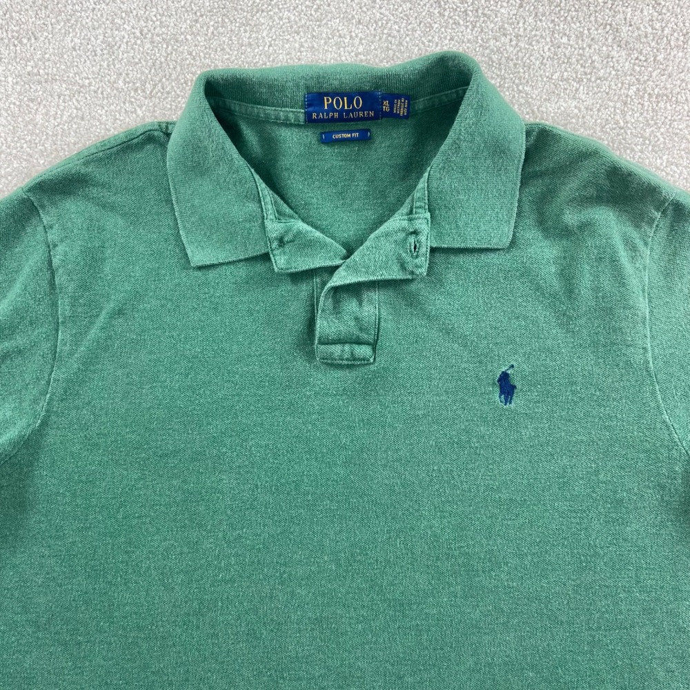 Polo Ralph Lauren Polo Shirt Mens XL Green Custom Fit Short Sleeve Pony Logo